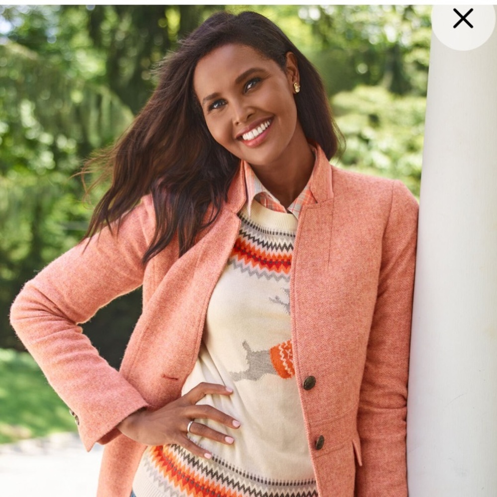 TALBOTS: Shetland Herringbone Blazer (pink)